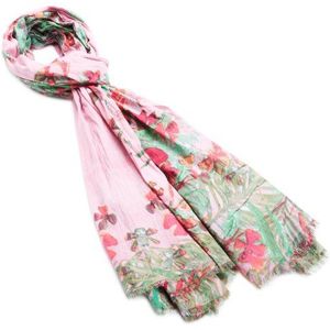 ESPRIT Damesdoek 024EA1Q004 sjaal met bloemenprint, meerkleurig (Lily Pink 610), Eén maat