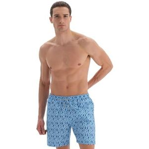 Dagi Heren bedrukte zwemshorts, blauw, S