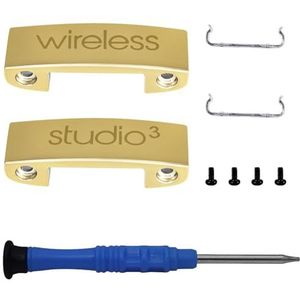 Aiivioll Vervangende hoofdband Metalen Vouwscharnier Clip Cover Pin Reparatie Onderdelen Set Compatibel met Studio 3 Studio 3.0 Draadloze Over-Ear Hoofdtelefoon (Goud)