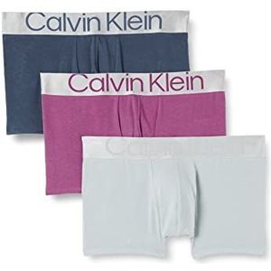Calvin Klein Heren Trunk (Pack van 3), Amethist, Silver Springs, Krijt Bl, XS