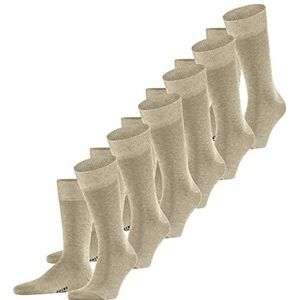 FALKE Heren Sokken Happy 6-Pack M SO Katoen Dun eenkleurig Multipack 6 Paren, Beige (Sand Melange 4650), 39-42