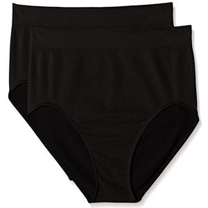 belly cloud Basic naadloze tailleslip voor dames met Skinlife taillelijfje (2-delige verpakking), zwart 001), XL