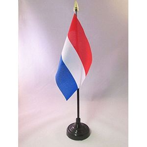 Nederlandse Tafelvlag 15x10 cm - Nederlandse Bureaivlag 15 x 10 cm - gouden speerblad - AZ FLAG