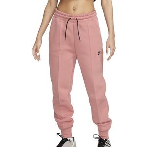 Nike FB8330-618 W NSW TCH FLC MR JGGR sportbroek dames rood Stardust/Black maat L