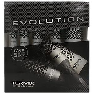 Termix Evolution Basic ronde borstel, professioneel, voor normaal en onthardend haar, set met 5 borstels