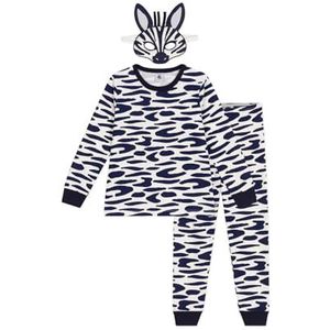Petit Bateau Pyjama voor kinderen, van katoen, zebraprint, Milk/avond, 3 Jaren