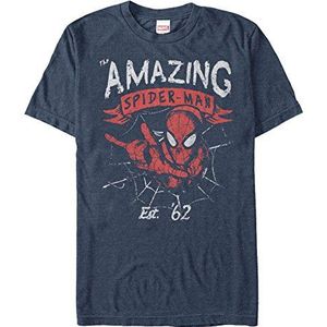 Marvel Grunge Fwip T-shirt voor heren, Marineblauw Heather, M