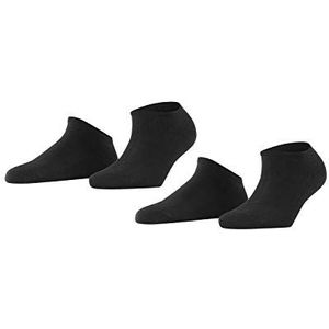 ESPRIT Dames Korte sokken Uni 2-Pack W SN Katoen Kort eenkleurig Multipack 2 Paar, Zwart (Black 3000), 35-38