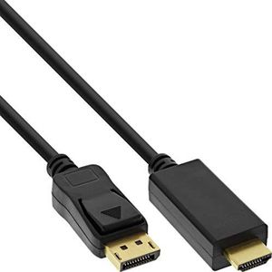 InLine® DisplayPort naar HDMI converterkabel, 4K/60Hz zwart, 3m