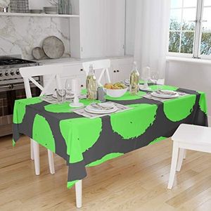 Bonamaison Tafelkleed, Anti-Mold, Sneldrogend, Waterdicht, 100% Polyester Tafellaken, Neon groene rook, 140 x 160 Cm - Ontworpen en Vervaardigd in Turkije