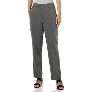 KAFFE Damesbroek, regular fit, ritssluiting, korte lengte, rechte pijpen, Donkergrijs Melange, 32