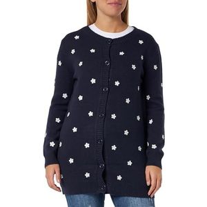 baradello Dames gebreide jas met borduurwerk 39425051-BA01, Marine, M/L, marineblauw, M/L
