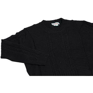 Libbi Chique gebreide trui voor dames met prismatische uitsparingen, acryl, zwart, maat M/L, zwart, M