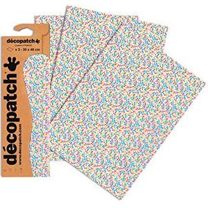 Clairefontaine C671O Decopatch papier, 3-pack oranje en roze met sterren