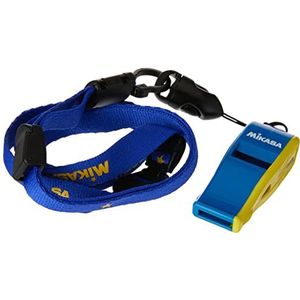 MIKASA Unisex Beatmaster-bly MIKASA PRFESSIONAL WHISTLE MET LANYARD BLAUW GEEL, Blauw/Geel, S UK