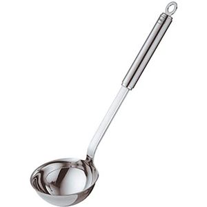 Rösle opscheplepel met haak - RVS - 9 cm - Zilver
