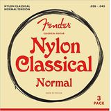 Fender Nylon akoestische snaren, 100 helder/zilver, Tie End .028-.043, 3-pack