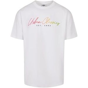 Urban Classics Men's Script Logo Tee T-Shirt, Wit, XS