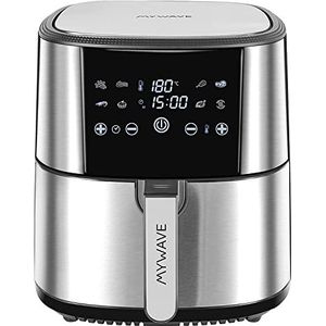 My Wave - Airfryer - Ideaal voor koken zonder olie - Vermogen 1800 W - Capaciteit van 8 L - Bevat 8 programma's voor verschillende levensmiddelen - Bereik 200 °C - Touch-bedieningspaneel