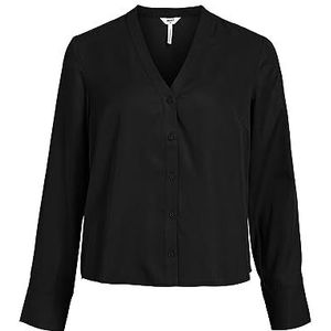 Object Dames Objtilda L/S V-hals shirt Noos blouse met lange mouwen, zwart, 36