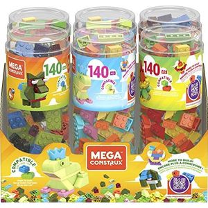 Mattel - Mega Bloks buisjes, 140 stuks, verschillende kleuren, meerkleurig (GVM52)
