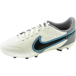 Nike Jr. Tiempo Legend 9 Academy MG, Little/Big Kids' Multi-Ground Soccer Cleats Kinderen en jongeren, wit, wit, zwart, Baltic Blue Pink Blast, 38.5 EU