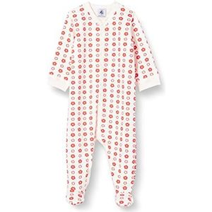 Petit Bateau Unisex Baby A01TP nachthemd, wit/rood, 24M