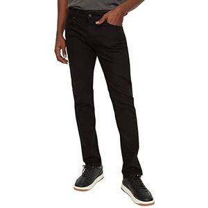 TRENDYOL Skinny Jeans voor heren, middelhoge tailleband, skinny fit, zwart, 30