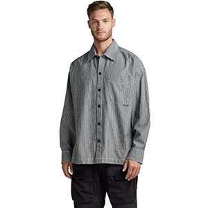 G-STAR RAW Heren Boxy Fit shirt met lange mouwen, meerdere kleuren (Rinsed Deck Stripe D322-D850), M, meerdere kleuren (rinsed deck streep D322-d850), M