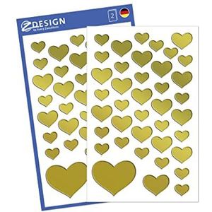 AVERY Zweckform 53282 deco sticker hart (reliëf folie) 78 stickers