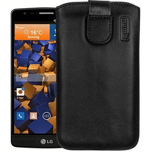 Mumbi Echt leren hoesje compatibel met LG G3 S hoesje lederen tas case Wallet, zwart