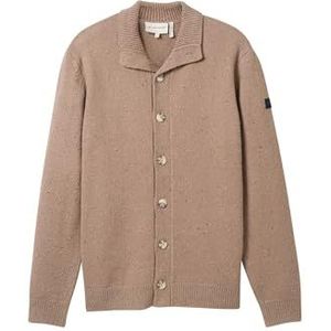 TOM TAILOR Gebreide herenjas, 36976 - Parasol Brown Multicolor Neps, S