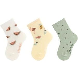 Sterntaler Babysokken voor meisjes, 3 stuks, meloen, ecru, 18 EU