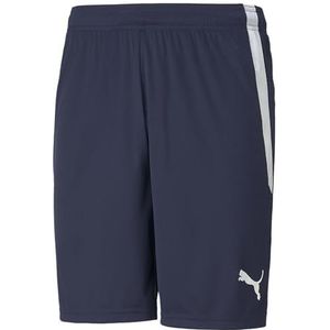 PUMA Men's Teamliga Shorts, Peacoat-puma White, Medium
