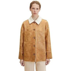 TOM TAILOR Dames Sherling jas 1032510, 27841 - Soft Light Camel, M