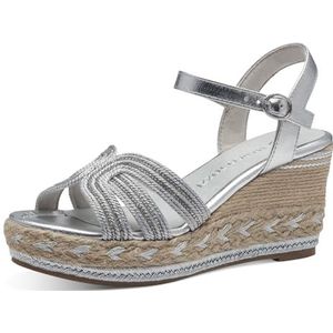 MARCO TOZZI Wedge Sandal by Guido Maria Kretschmer 2-28370-42 dames, Silver Comb, 36 EU