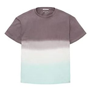 TOM TAILOR Oversized T-shirt voor jongens en kinderen, met patroon, 31740 - Grey Aqua Dip Dye, 164 cm