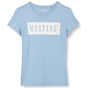 MUSTANG Dames Style Alexia C Print T-Shirt, Vervagen Denim 5124, XS