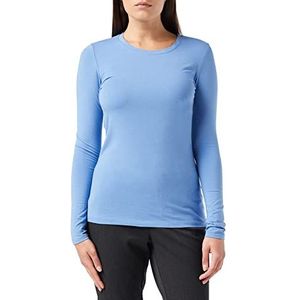 Amazon Essentials Women's T-shirt met lange mouwen en ronde hals in klassieke pasvorm (verkrijgbaar in grote maten), Blauw, XL