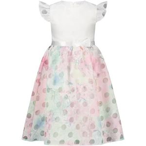 meisjesjurk stippen en bloemen, off-white, 116
