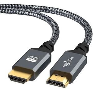 Twozoh 4K HDMI-kabel 2M/6FT, high-speed 60HZ 18Gbps Gevlochten kabel HDMI naar HDMI 2.0-kabel compatibel met PS5, PS3, PS4, PC, Projector, 4K UHD TV/HDTV, Xbox