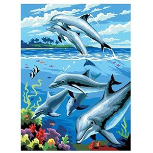 Pracht Creatives Hobby Royal & Langnickel - Schilderen op nummer Junior ""Dolfijnen"", incl. kleuren en penselen, voor volwassenen en kinderen vanaf 8 jaar
