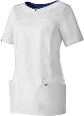 BP 1700-485-2110 jas voor dames, moderne pasvorm, 50% katoen/50% polyester, wit/nachtblauw, maat XS