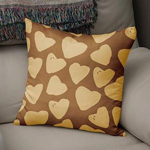 BonaMaison Decoratieve Kussensloop, Bruine tinten Kussenhoezen Bank, Zitkussen, Decoratieve Kussenhoesjes, Kussensloop; Sofa, Slaapkamer, Kantoor, Auto 50x50 Cm - Ontworpen en vervaardigd in Turkije