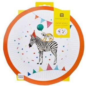 Talking Tables 8 x Safari dierenthema papieren kommen voor meisjes en jongens verjaardagsfeestje, babyshower | Jungle, Zoo, Madagascar milieuvriendelijk wegwerpbaar recyclebaar feestartikelen voor