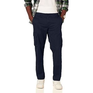 Amazon Essentials Men's Stretch-cargobroek met rechte pasvorm (verkrijgbaar in grote en lange maten), Marineblauw, 30W / 28L