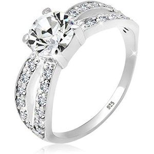 Elli Ring 925 zilver Glamoureuze Kristal