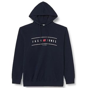 JACK & JONES Heren Jjelliot Logo Sweat Hood Pls capuchontrui, navy blazer, 5XL grote maten