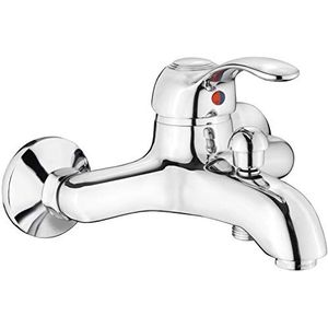 Cornat Bad-eengreepsmengkraan ""Luca"" - hoogwaardig messing lichaam - verchroomd - 1/2 inch douche-afvoer/eengreepsmengkraan voor wandmontage/badkraan/badkuiparmatuur / LU2