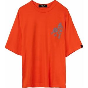 Replay Oversized T-shirt van katoen voor jongens, 861 Tropical Orange, 8 Jaar
